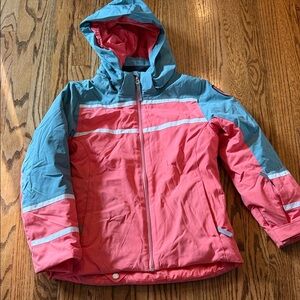 Spyder Kids Coral and Teal ski Jacket